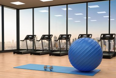 spor salonunda Fitness topu