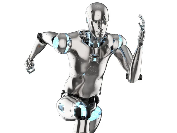 Humanoid robot kör — Stockfoto