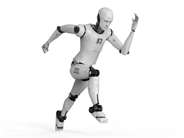 Humanoid robot działa — Zdjęcie stockowe