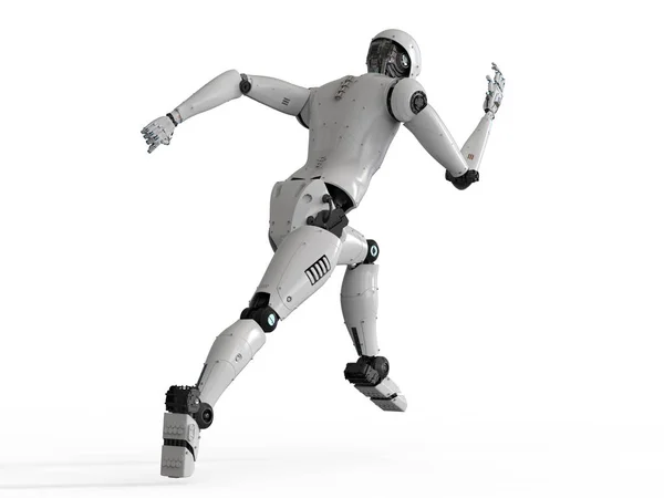 Humanoid robot działa — Zdjęcie stockowe