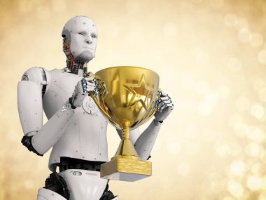 Robot holding Altın Kupa