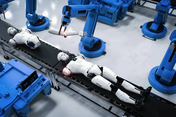 Robot montaj hattı — Stok fotoğraf