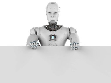 beyaz boş kağıt ile robot