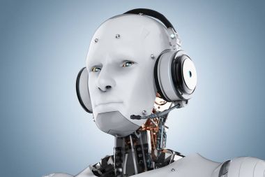 kulaklık ile insana ilişkin robot 