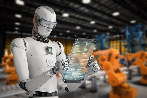 Dijital tablet ile çalışan robot