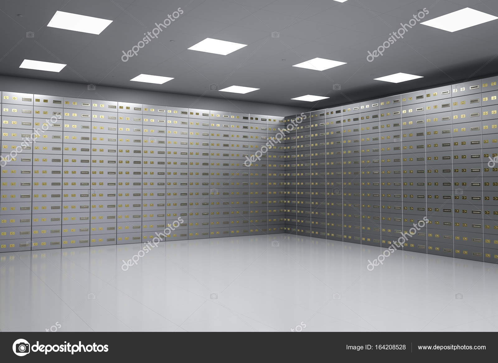 Cajas de seguridad dentro de la bóveda bancaria — Foto de stock