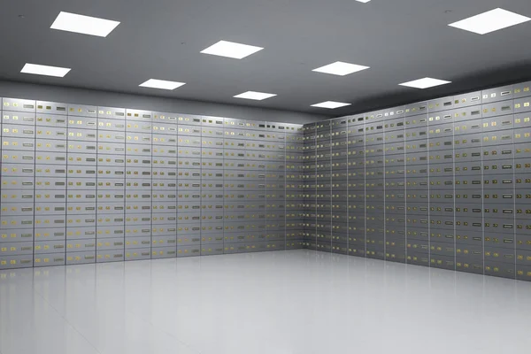Cajas de seguridad dentro de la bóveda bancaria — Foto de Stock