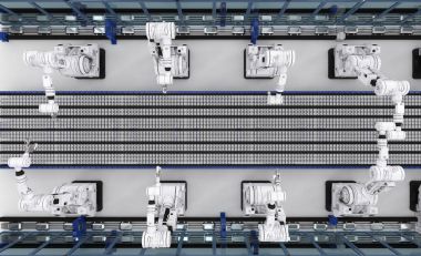 robot silah konveyör hattı ile