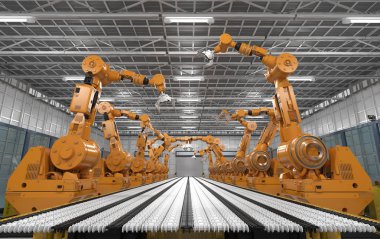 robot silah konveyör hattı ile