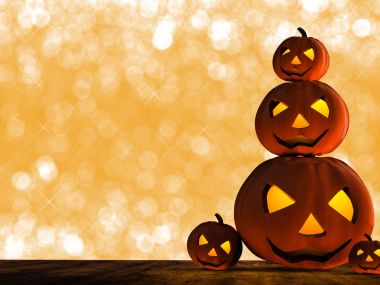 halloween pumpkins yığını 