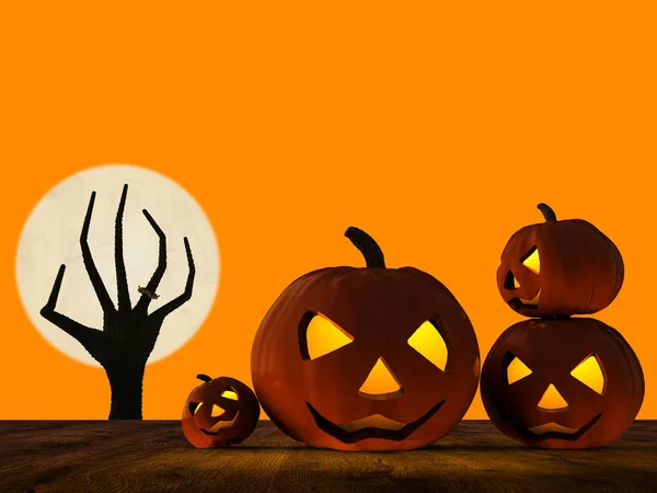 Halloween pumpkin and zombie hand rising — Stock Photo, Image