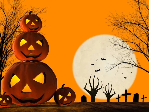 Cadılar Bayramı Balkabağı ve zombi el yükselen 