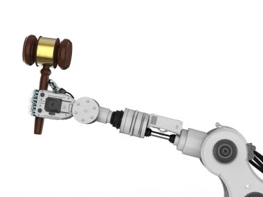 Tokmak yargıç tutan Robotik el