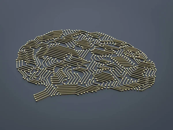 Мозг искусственного интеллекта — стоковое фото