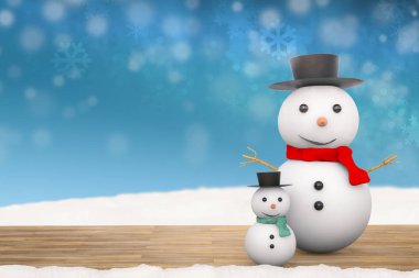 iki kardan adam gülümseyen