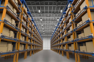 raflar karton kutu tam