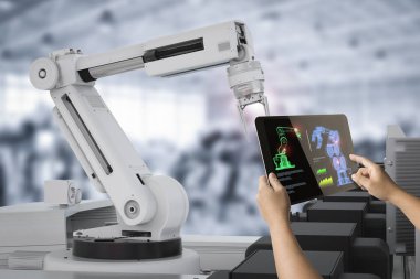insan kontrolü 3d render robot 
