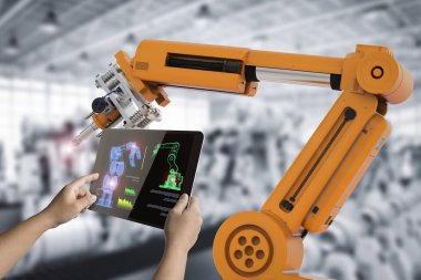 insan kontrolü 3d render robot 