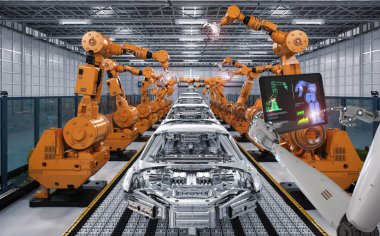 Cyborg denetim robot montaj hattı 