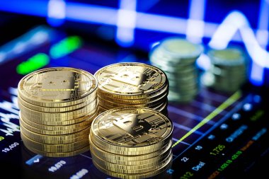 Altın bitcoin veya dijital para 