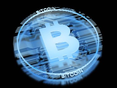 siyah izole bitcoin x-ışını