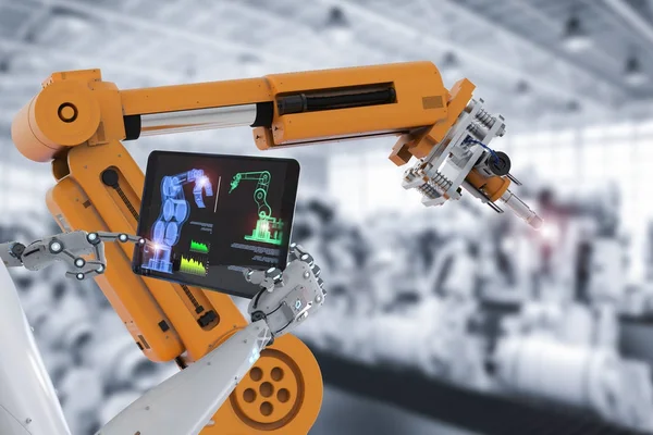 Cyborg robot vergadering stuurleiding — Stockfoto