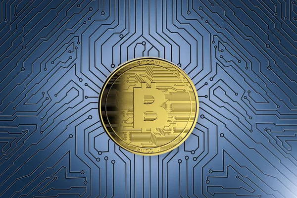 devre kartı üzerinde altın bitcoin