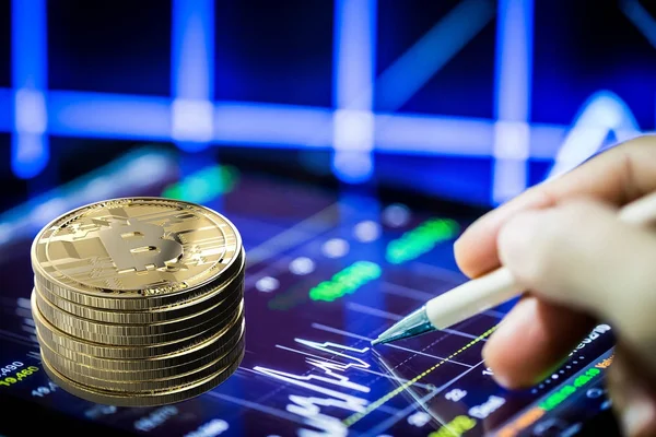 Altın bitcoin veya dijital para 