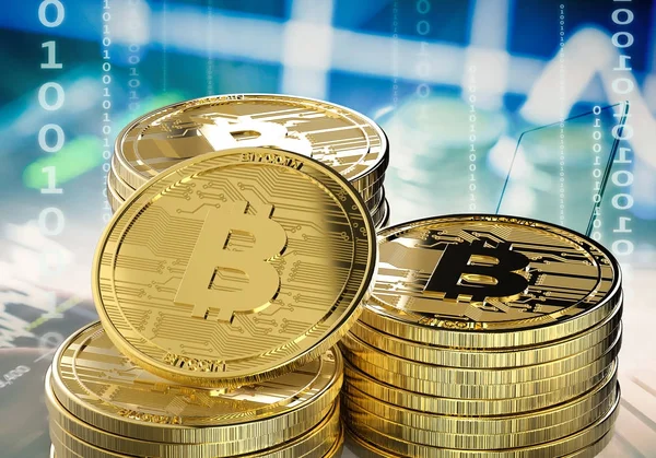 Altın bitcoin veya dijital para 