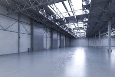lambalar ile boş fabrika