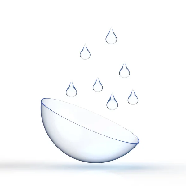 Contact len with water drop — Stock Photo, Image
