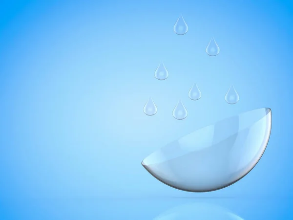 Contact len with water drop — Stock Photo, Image