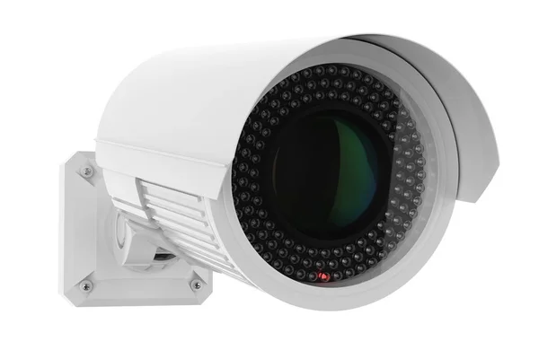 Güvenlik kamera üzerinde beyaz izole — Stok fotoğraf