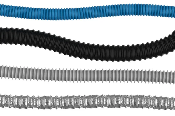 Изолированные гофрированные трубы — стоковое фото
