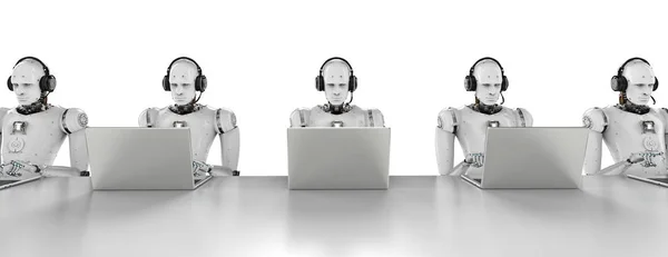 Robotów call center — Zdjęcie stockowe