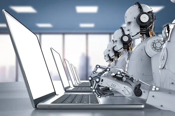 Roboter-Call-Center — Stockfoto