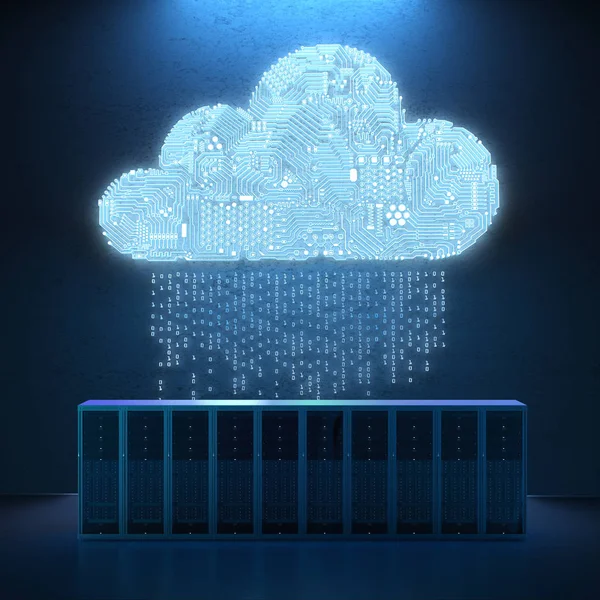 Облако с сервером — стоковое фото