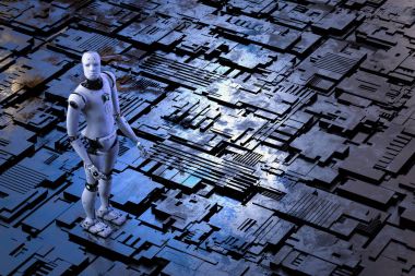 Robot metal zemin ile