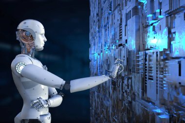 Robot metal duvar ile