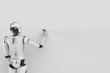 Robot boş duvar ile