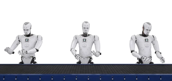 Robot merakit baris — Stok Foto