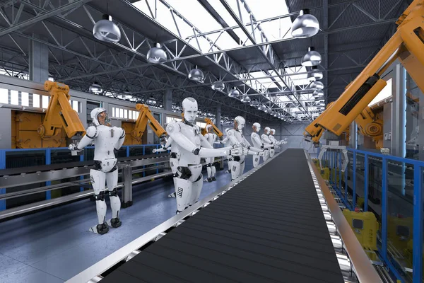 Kiborg a robot karjára lehet rögzíteni — Stock Fotó