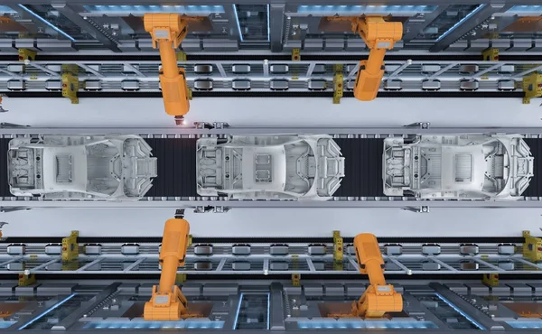 Robot araba fabrikasında