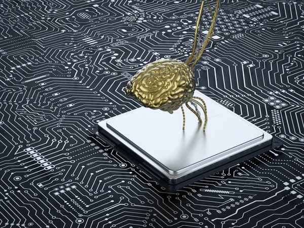 Brain on cpu — Stock Photo, Image