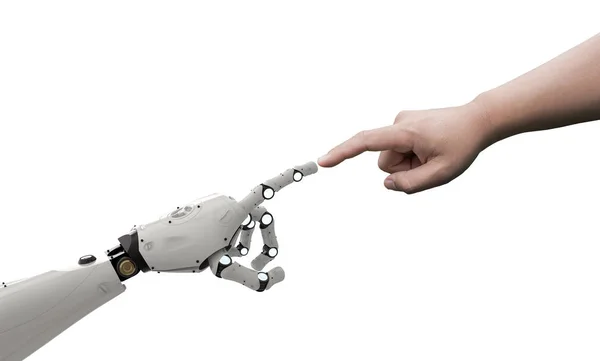 Robot ansluta till mänskliga — Stockfoto