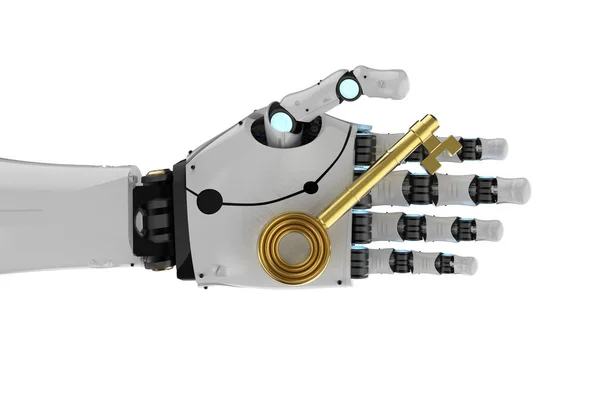 Робот держит ключ — стоковое фото
