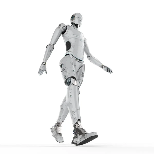 인간 형 로봇 도보 — 스톡 사진