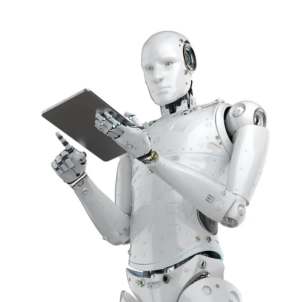 Trabajo del robot en la tableta — Foto de Stock