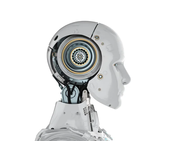 Beyaz android robot — Stok fotoğraf