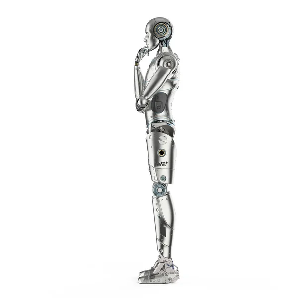 Humanoid robot gondolkodás — Stock Fotó